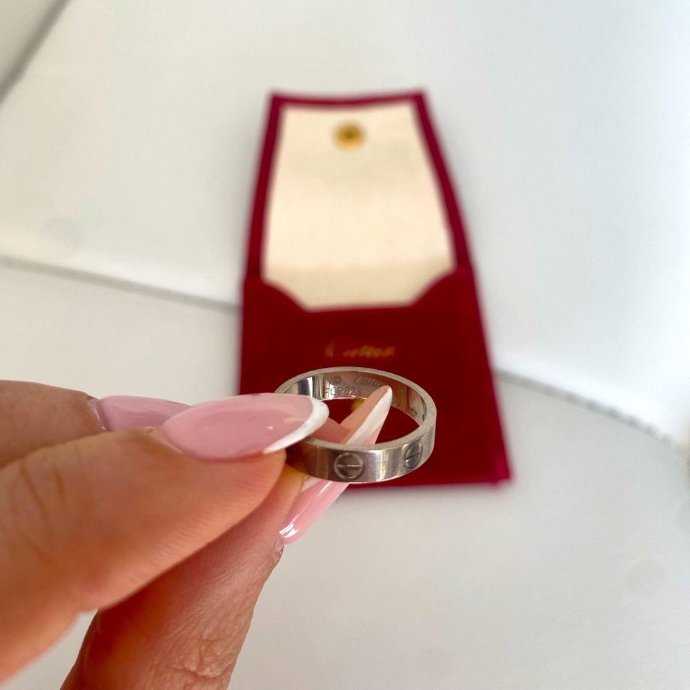 Cartier LOVE wedding band in White Gold.